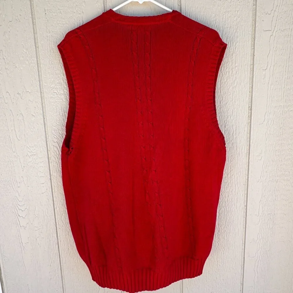 Vintage Arizona Wildcats Sweater Vest Men's XL Red Knit Rebounders Club 80s RARE - Picture 7 of 11